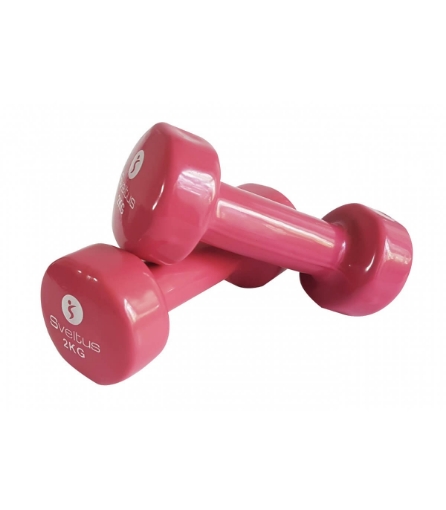 Afbeeldingen van Set van epoxy-gecoate dumbbells 2 x 2 kg