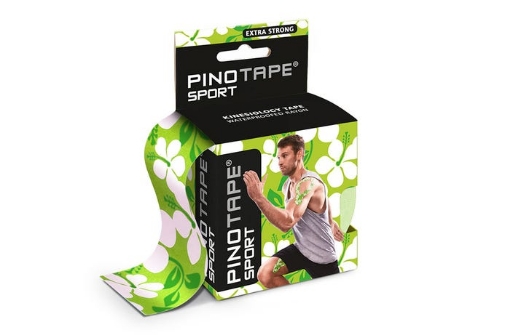 Afbeeldingen van Kinesiologie Tape PINOTAPE® Sport - Groen met bloemen