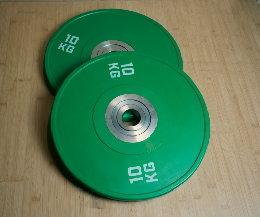 Afbeeldingen van Set van 2 groene Olympische schijven 10 kg