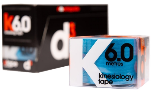 Afbeeldingen van K6.0 Kinesiologische Tape Elektrisch Blauw 5cm x 6m - d3Tape